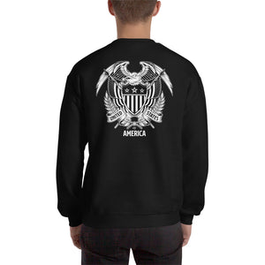 United States Of America Eagle Illustration Reverse Backside Sweatshirt by Design Express