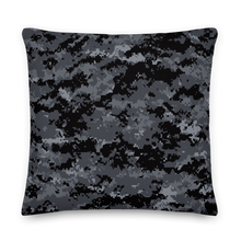 Dark Grey Digital Camouflage Premium Pillow by Design Express