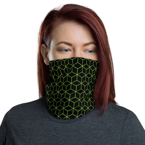 Default Title Diamond Green Black Pattern Neck Gaiter Masks by Design Express