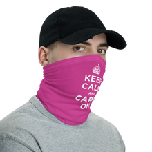 Magenta Keep Calm & Carry On Neck Gaiter Masks by Design Express