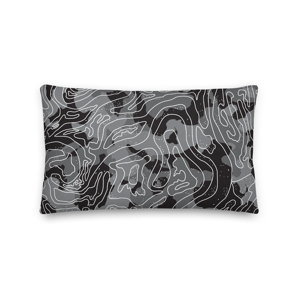 Default Title Grey Black Camoline Rectangle Premium Pillow by Design Express