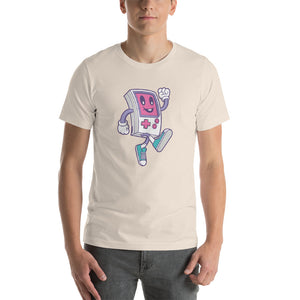 Soft Cream / S Game Boy Happy Walking Short-Sleeve Unisex T-Shirt by Design Express