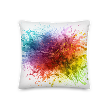 18×18 Rainbow Paint Splash Premium Pillow by Design Express