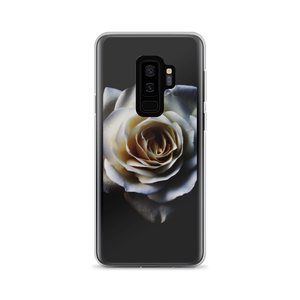 Samsung Galaxy S9+ White Rose on Black Samsung Case by Design Express