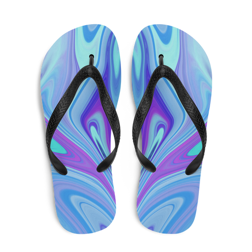 Purple Blue Watercolor Flip-Flops by Design Express