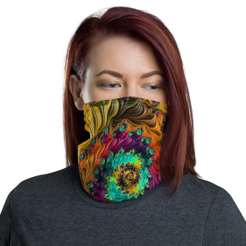 Default Title Multicolor Fractal Neck Gaiter Masks by Design Express