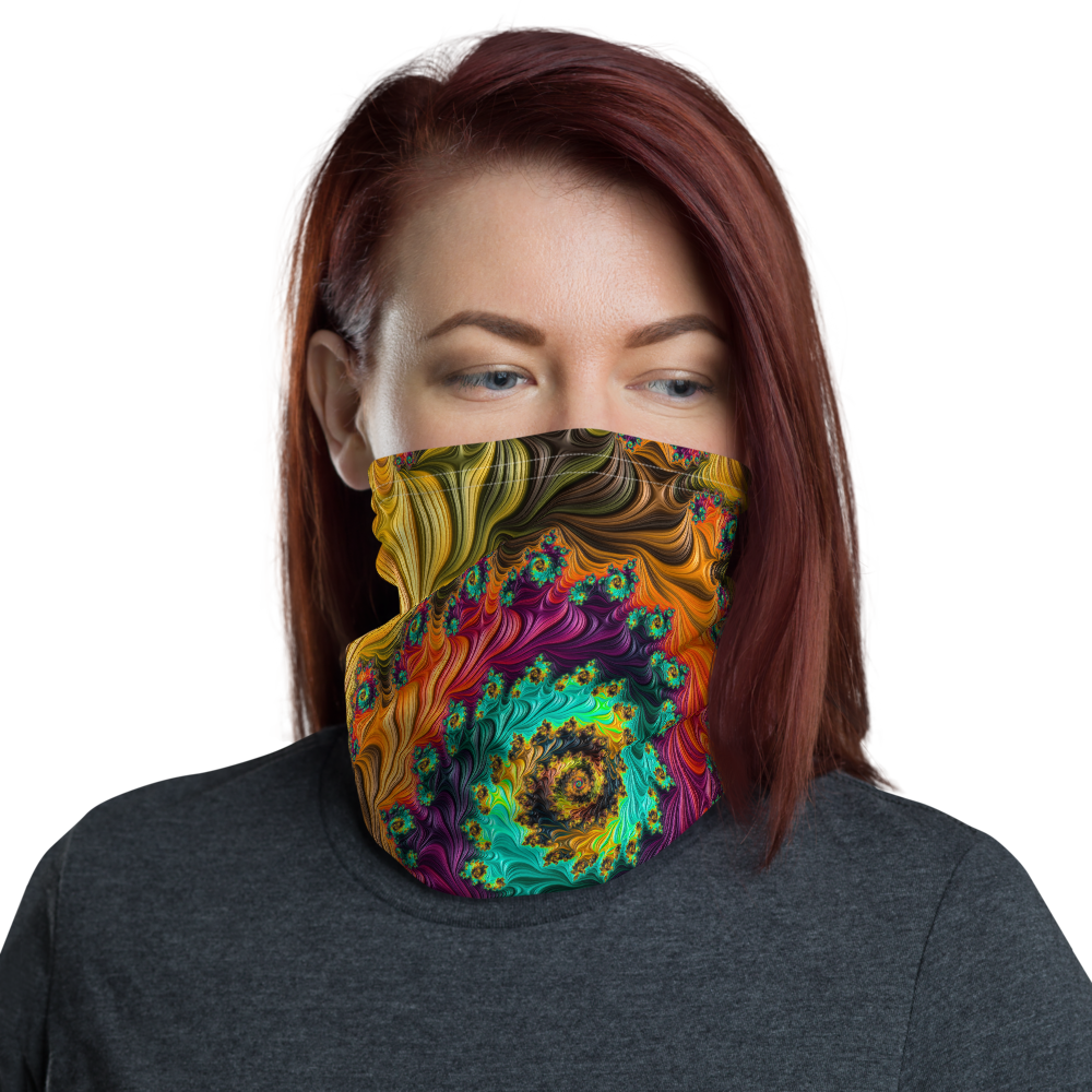 Default Title Multicolor Fractal Neck Gaiter Masks by Design Express