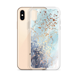 Soft Blue Gold iPhone Case by Design Express