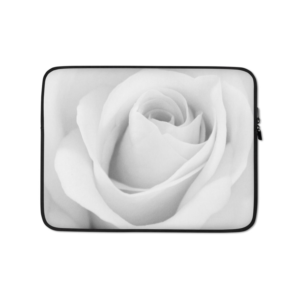 13 in White Rose Laptop Sleeve by Design Express