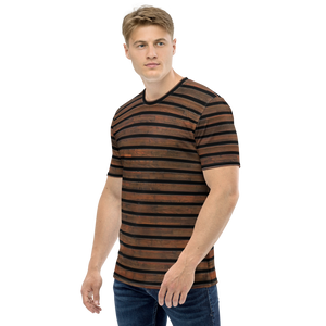 Horizontal Brown Wood Men's T-shirt by Design Express