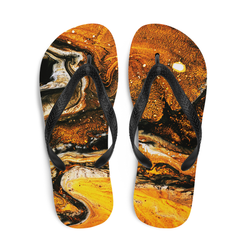 Yellow Orange Abstract Flip-Flops by Design Express