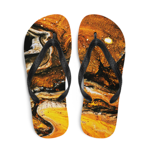 Yellow Orange Abstract Flip-Flops by Design Express