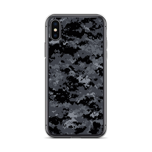 iPhone X/XS Dark Grey Digital Camouflage Print iPhone Case by Design Express