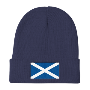 Navy Scotland Flag "Solo" Knit Beanie by Design Express