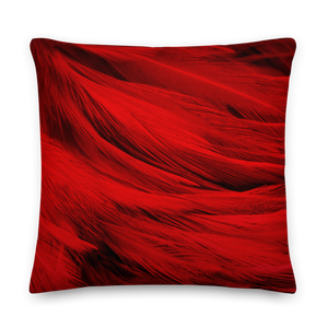 Red Feathers Square Premium Pillow by Design Express