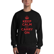 Black / S Keep Calm and Carry On (Red) Unisex Sweatshirt by Design Express