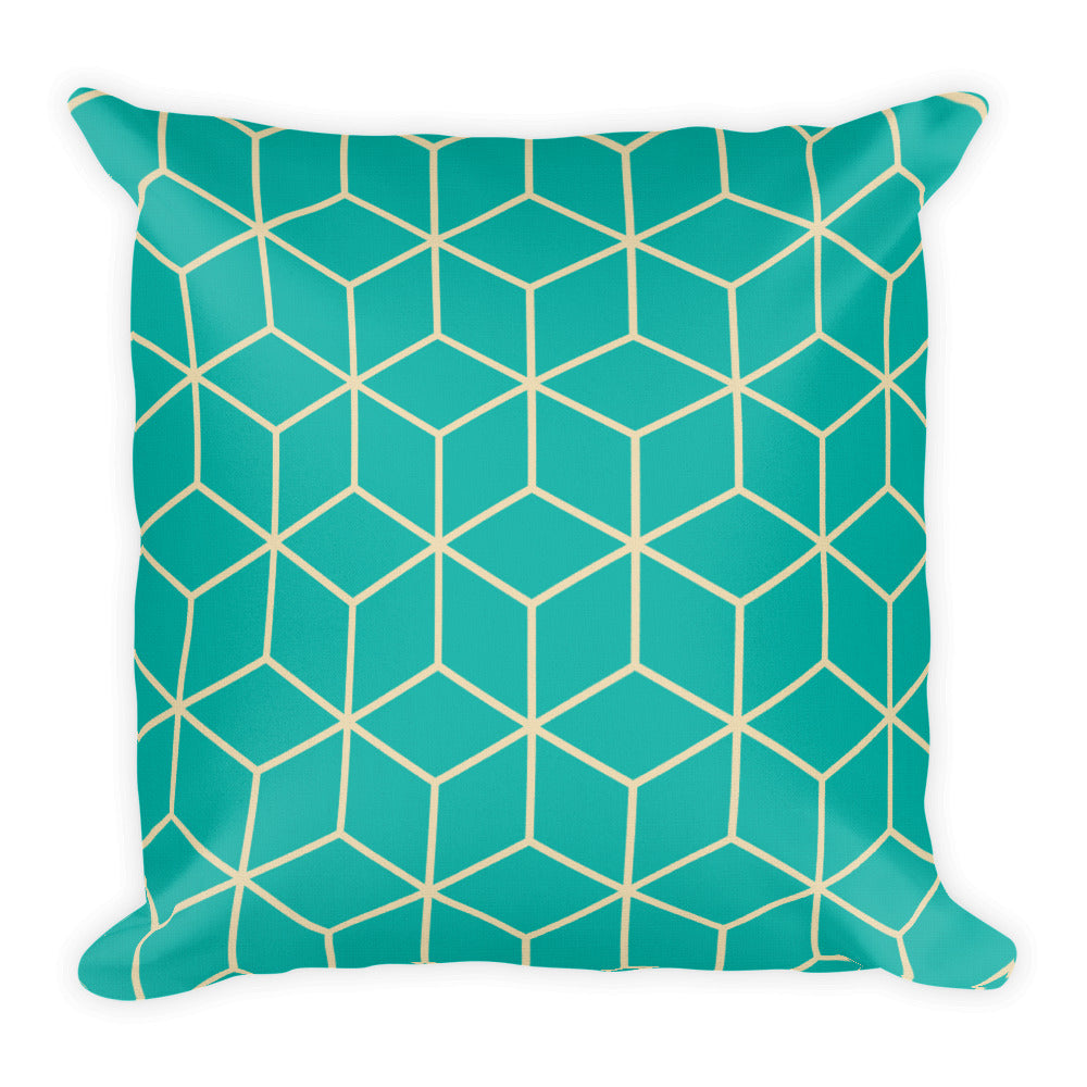 Default Title Diamonds Turquoise Square Premium Pillow by Design Express