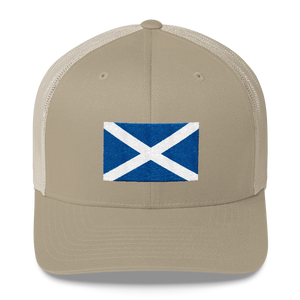 Khaki Scotland Flag "Solo" Trucker Cap by Design Express