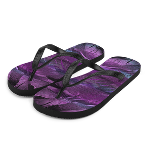 S Purple Feathers Flip-Flops by Design Express