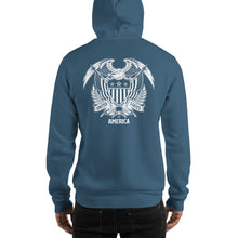 United States Of America Eagle Illustration Reverse Backside Hooded Sweatshirt by Design Express