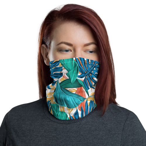 Default Title Tropical Leaf Neck Gaiter Masks by Design Express
