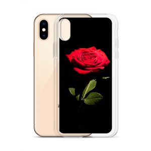 Red Rose on Black iPhone Case by Design Express