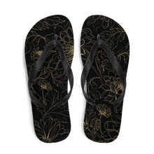 Golden Floral Flip-Flops by Design Express