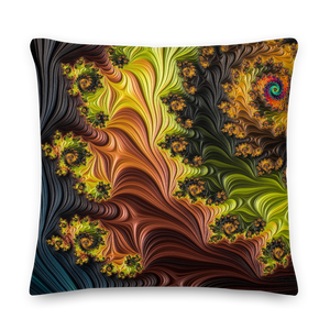 22×22 Colourful Fractals Square Premium Pillow by Design Express