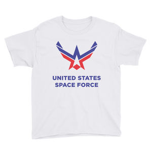 White / XS United States Space Force Youth Short Sleeve T-Shirt by Design Express
