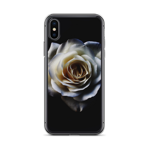 iPhone X/XS White Rose on Black iPhone Case by Design Express