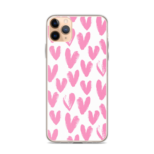 iPhone 11 Pro Max Pink Heart Pattern iPhone Case by Design Express