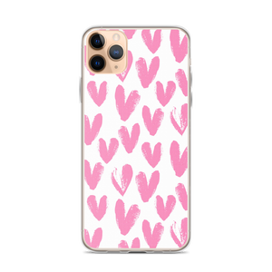 iPhone 11 Pro Max Pink Heart Pattern iPhone Case by Design Express