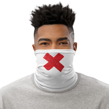Default Title Crossed Red Duct Tape on White Neck Gaiter by Design Express