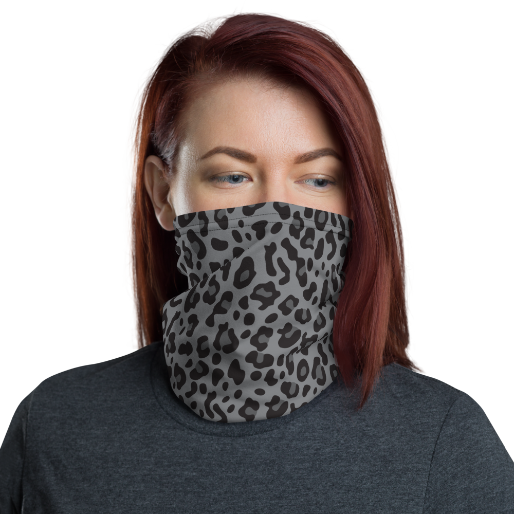 Default Title Grey Leopard Print Face Mask & Neck Gaiter by Design Express