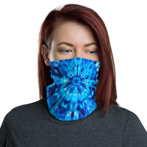 Default Title Psychedelic Blue Mandala Neck Gaiter Masks by Design Express