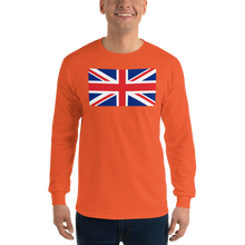 Orange / S United Kingdom Flag "Solo" Long Sleeve T-Shirt by Design Express