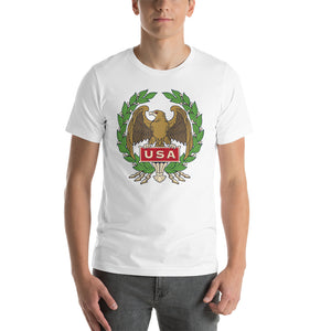 White / XS USA Eagle Illustration Short-Sleeve Unisex T-Shirt by Design Express
