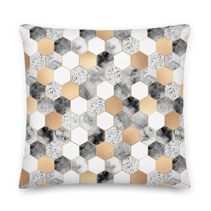 22×22 Hexagonal Pattern Square Premium Pillow by Design Express