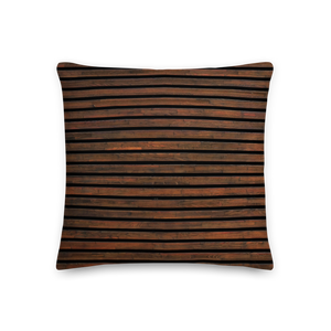 Horizontal Brown Wood Square Premium Pillow by Design Express