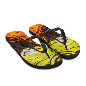Abstract 02 Orange Lime Flip-Flops by Design Express