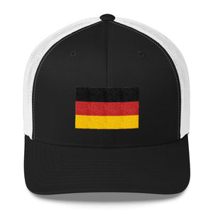 Black/ White Germany Flag Embroidered Trucker Cap by Design Express