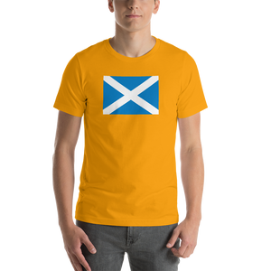 Gold / S Scotland Flag "Solo" Short-Sleeve Unisex T-Shirt by Design Express