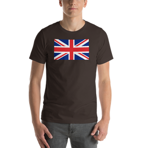 Brown / S United Kingdom Flag "Solo" Short-Sleeve Unisex T-Shirt by Design Express