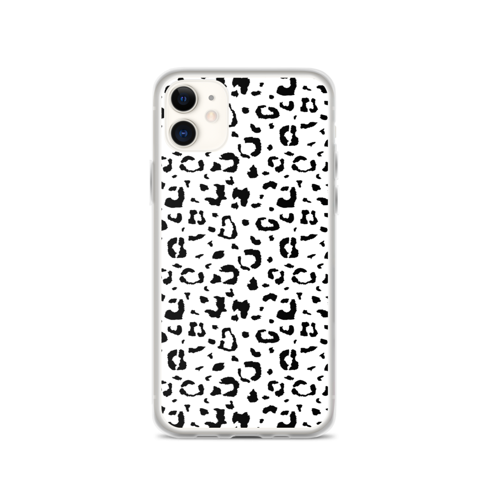 iPhone 11 Black & White Leopard Print iPhone Case by Design Express