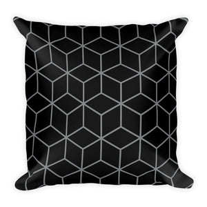 Diamonds Black Charcoal Square Premium Pillow by Design Express