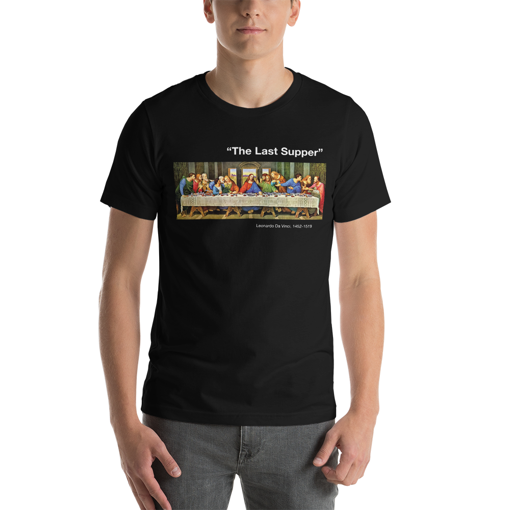 XS The Last Supper Unisex Black T-Shirt by Design Express