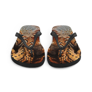 Brown Pheasant Feathers Flip-Flops by Design Express