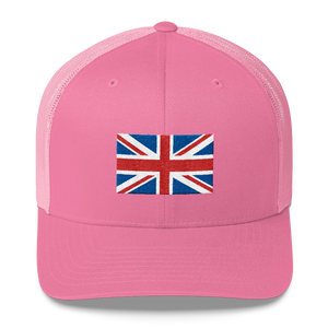 Pink United Kingdom Flag "Solo" Trucker Cap by Design Express