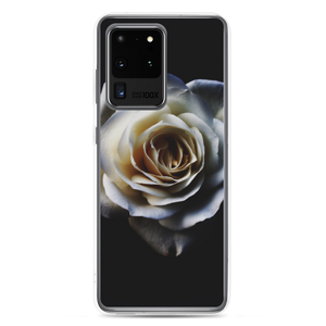 Samsung Galaxy S20 Ultra White Rose on Black Samsung Case by Design Express