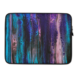 15 in Purple Blue Abstract Laptop Sleeve by Design Express